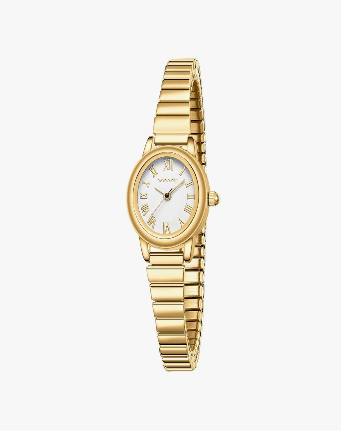 Gold watch with leather strap